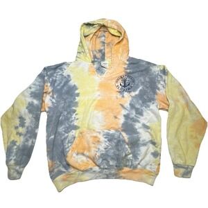 Southern Spirit Delray Beach Florida Tie Dye Hoodie XL Grey Yellow Orange Anchor